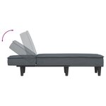 vidaXL Chaise longue gris foncé velours