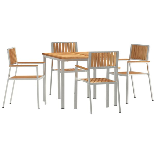 Ensemble repas jardin 5 pièces en teck massif