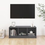 vidaXL Meuble TV Gris 104x33x41 cm Bois de pin massif