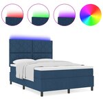 vidaXL Lit à ressorts   matelas et LED bleues  140x200 cm en tissu