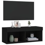 vidaXL Meuble TV avec lumières LED noir 80x30x30 cm