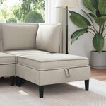vidaXL Pouf avec Rangement Avoine Velours