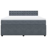vidaXL Sommier à lattes de lit et matelas Gris foncé 180x200cm Velours
