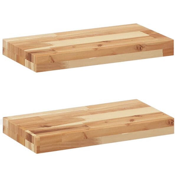 vidaXL Étagères flottantes 2 Pièces 60x20x4 cm acacia massif à l'huile