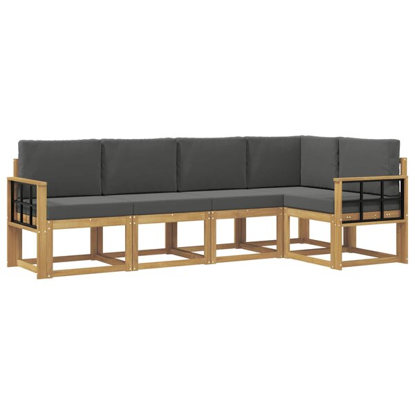 vidaXL Ensemble de canapés d'extérieur 5 pc Blanc et anthracite