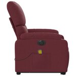 vidaXL Fauteuil inclinable de massage électrique Rouge bordeaux Tissu