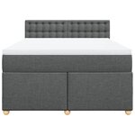 vidaXL Sommier à lattes de lit avec matelas Gris foncé 160x200cm Tissu