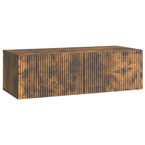 vidaXL Meuble TV mural 98 x 41 x 30 cm Chêne fumé Bois d'ingénierie