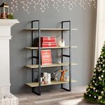 vidaXL Bibliothèque à 4 niveaux chêne sonoma bois d'ingénierie