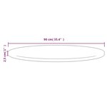 vidaXL Dessus de table Blanc Ø90x2 5 cm Bois de pin massif