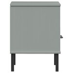 vidaXL Table de chevet avec pieds en métal Gris Bois pin massif OSLO