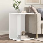 vidaXL Table d'appoint Blanc 45 x 40 x 62 5 cm Bois d'ingénierie