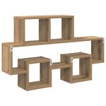 vidaXL Étagère Murale avec étagère chêne artisanal 82 x 15 x 51 cm