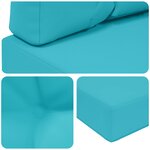 vidaXL Coussin de canapé d'extérieur 3 Pièces Turquoise Polyester