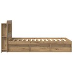 vidaXL Cadre de lit avec rangement Chêne artisanal 90 x 200 cm