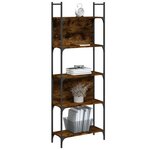 vidaXL Bibliothèque à 5 niveaux chêne fumé 60 5x24x166 5 cm