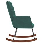 vidaXL Chaise à bascule Vert foncé Velours