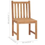 vidaXL Chaises de jardin lot de 2 Bois de teck solide