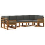 vidaXL Ensemble de canapés d'extérieur 7 pc Naturel et Anthracite