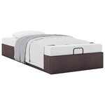 vidaXL Cadre de lit ottoman sans matelas marron foncé 90x200 cm tissu