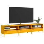 vidaXL Meuble TV jaune moutarde 202x39x43 5 cm acier laminé à froid