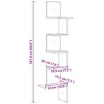 vidaXL Étagère d'angle murale vieux bois 32x32x127 5cm bois ingénierie