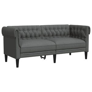 vidaXL Canapé Chesterfield Gris foncé 182.5 x 74.5 x 74.5 cm tissu