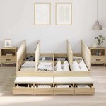 vidaXL Cadre de lit avec rangement Chêne Sonoma 236.5 x 140 x 31.5 cm