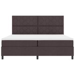 vidaXL Lit à ressorts avec matelas Marron foncé 200 x 200 cm tissu