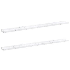 vidaXL Étagère Murale avec étagère 2 Pièces Marbre blanc 115 x 9 x 3 cm
