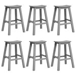 vidaXL Ensemble de bar de jardin 6 Pièces Gris clair HDPE