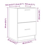 vidaXL Meuble Sous Évier Bois Ancien 40 x 37 x 59 cm Bois d'ingénierie