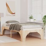 vidaXL Cadre de lit surélevé Marron 90 x 200 cm Bois massif en pin