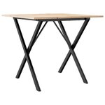 vidaXL Table à manger cadre en X 80x80x75 cm bois de pin massif fonte