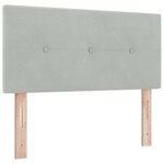 vidaXL Tête de lit LED avec bandes LED Gris clair 100 cm Velours
