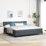 Lit Box Spring vidaXL avec Matelas & LED Gris Foncé 200x200 cm Velours