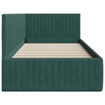 vidaXL Cadre de lit d'angle Vert foncé 90 cm x 190 cm Velours