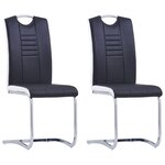 vidaXL Chaises à manger cantilever lot de 2 noir similicuir