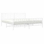vidaXL Cadre de lit métal sans matelas et pied de lit blanc 193x203 cm