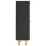 vidaXL Armoire à chaussures Noir 52x25x80 cm Bois d'ingénierie/rotin