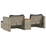 vidaXL Salon de jardin 5 Pièces avec coussins gris résine tressée acacia