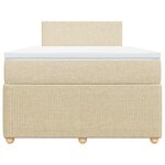 vidaXL Sommier à lattes de lit avec matelas Crème 120x200 cm Tissu