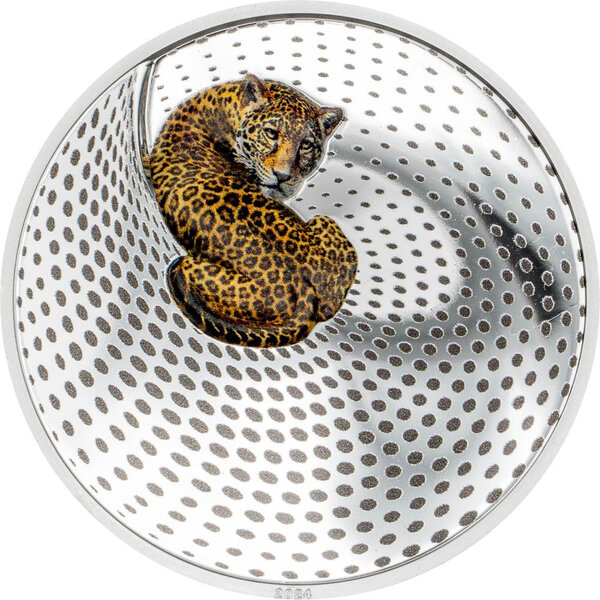 Monnaie LEOPARD Camouflage of Nature 3 Oz Argent 20$ Palau 2024