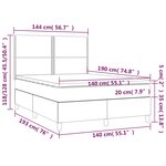 vidaXL Sommier à lattes de lit et matelas et LED Gris foncé 140x190 cm