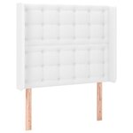 vidaXL Sommier à lattes de lit matelas LED Blanc 100x200 cm Similicuir