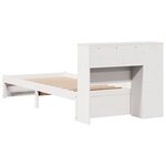 vidaXL Lit bibliothèque sans matelas blanc 90x190cm bois de pin massif