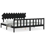 vidaXL Cadre de lit sans matelas noir 200x200 cm bois massif de pin