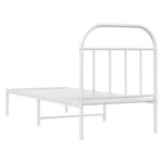 vidaXL Cadre de lit métal sans matelas avec tête de lit blanc 75x190cm