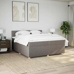 vidaXL Sommier à lattes de lit avec matelas Taupe 200x200 cm Tissu