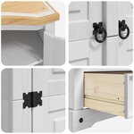 vidaXL Armoire avec tiroir Blanc 101 x 52 x 170 cm Pin massif